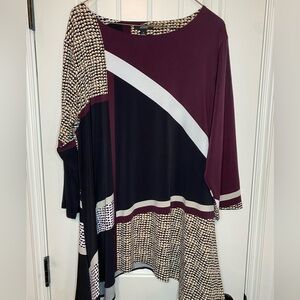 Alfani Burgundy Pattern Top